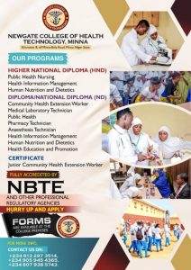 Newgate College of Health Technology Minna Admission Form Advert 1