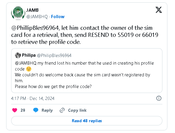  How to Retrieve Lost JAMB Profile Code from Lost SIM Card