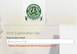 JAMB Examination Slip