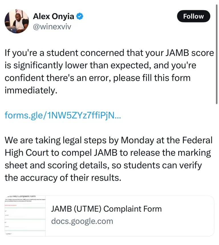  2025 UTME: JAMB Responds as Angry Candidates and Nigerians Protest Massively Over Low Scores