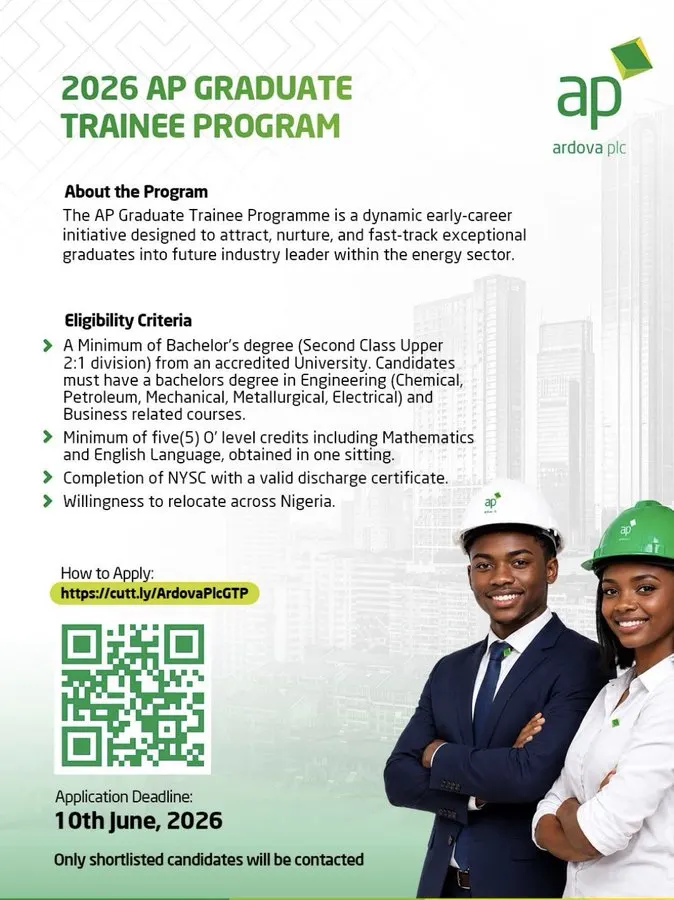 Ardova Plc Graduate Trainee Program 2026
