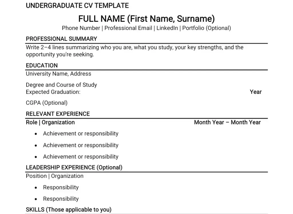 How to write a CV for a job with no experience