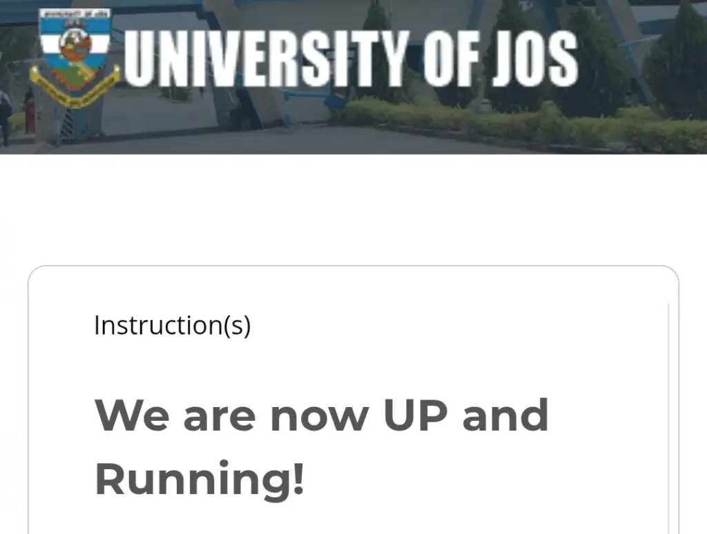 UNIJOS admission portal
