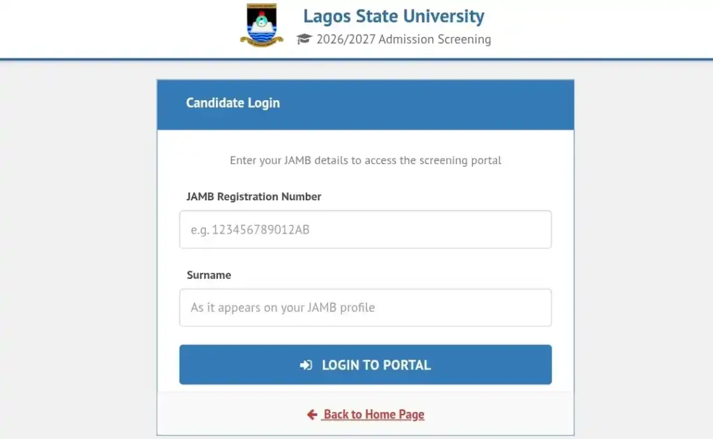 LASU Admission List 2026/2027 is out now! Check your name 