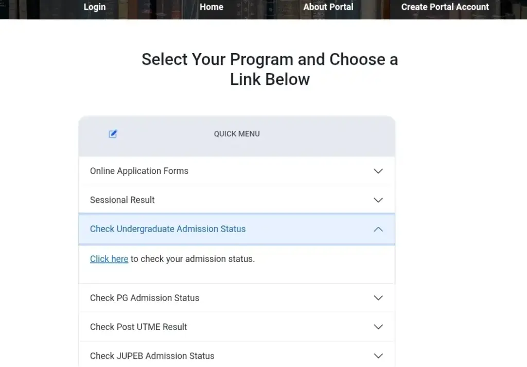 How to Check EBSU Admission status 2026