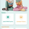 ExamScholars app home screen showing study streak, JAMB UTME practice, Literature Practice and study materials