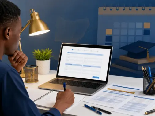 Nigerian private candidate preparing for the 2026 NECO SSCE External examination and checking an online registration form