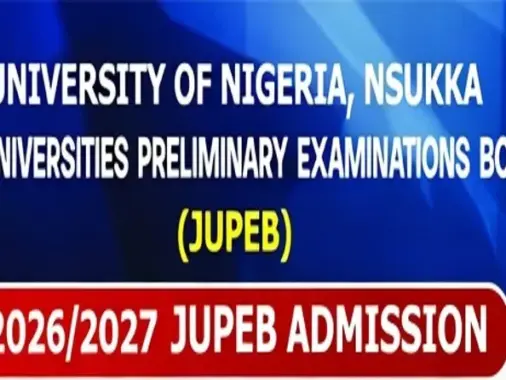 Official University of Nigeria Nsukka JUPEB admission banner for the 2026/2027 academic session