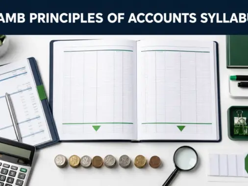 JAMB Principles of Accounts syllabus with ledger, calculator, statements and audit tools