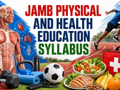 JAMB Physical and Health Education syllabus with anatomy, sports, first aid and nutrition symbols