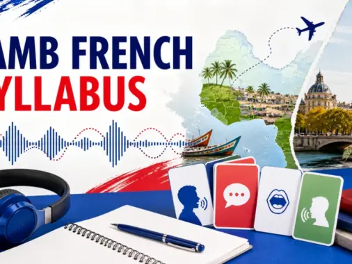 JAMB French syllabus with headphones, speech cards and Francophone West Africa and France