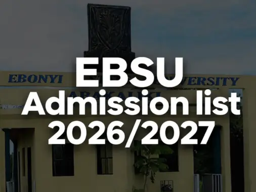 EBSU Admission List 2026/2027