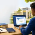 Student checking a university Post-UTME screening result on a laptop
