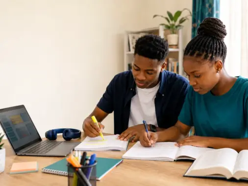 Nigerian UTME candidates studying comprehension and grammar for the JAMB Use of English examination