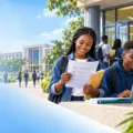 Students preparing documents and checking a university admission portal for fourth-batch screening