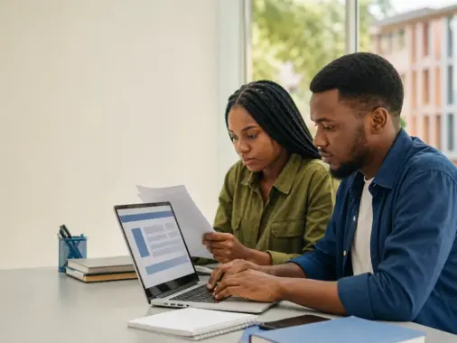 Nigerian university applicants completing an online admission screening application