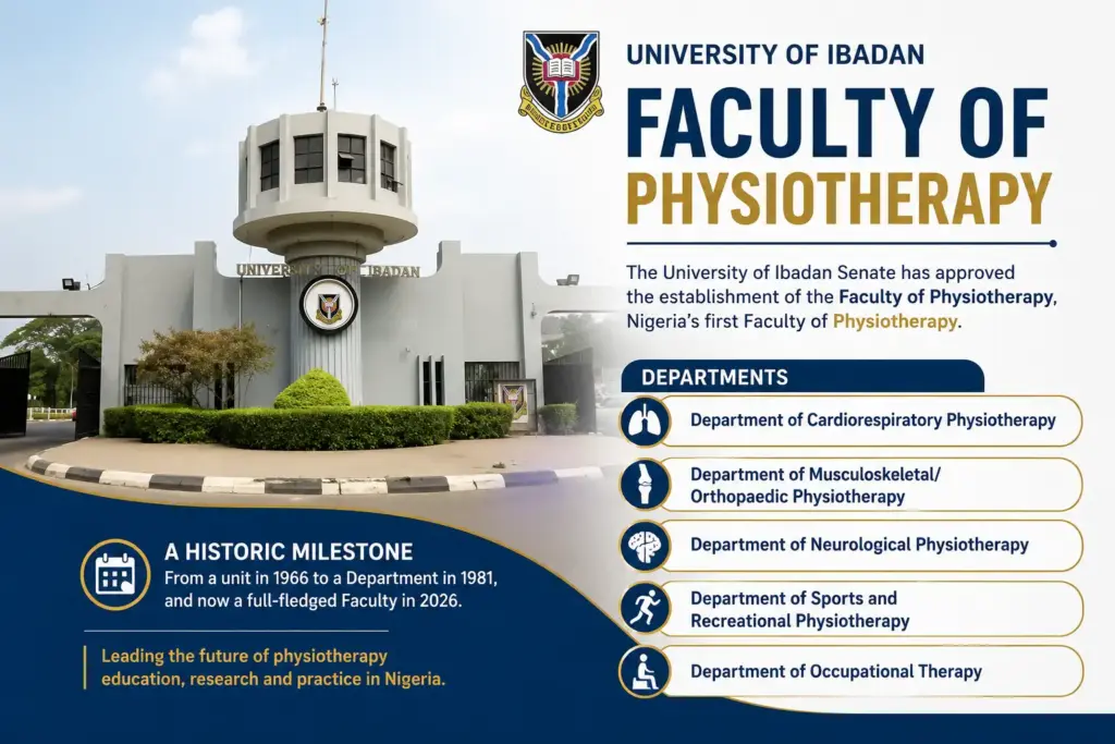University of Ibadan Physiotherapy (New departments)